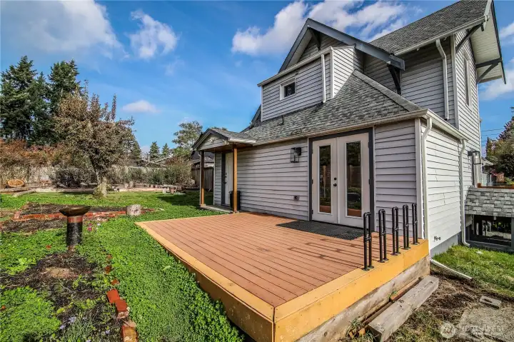 Back deck was recently completed and awaits your final touches.