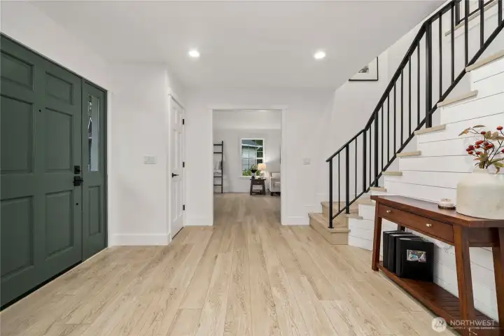 Back through the entry or left from the front door you'll find the family room