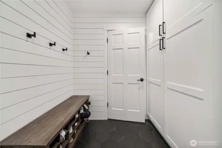 mud room and storage between garage and main living area