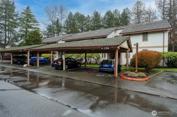 Covered parking space provided just for you.