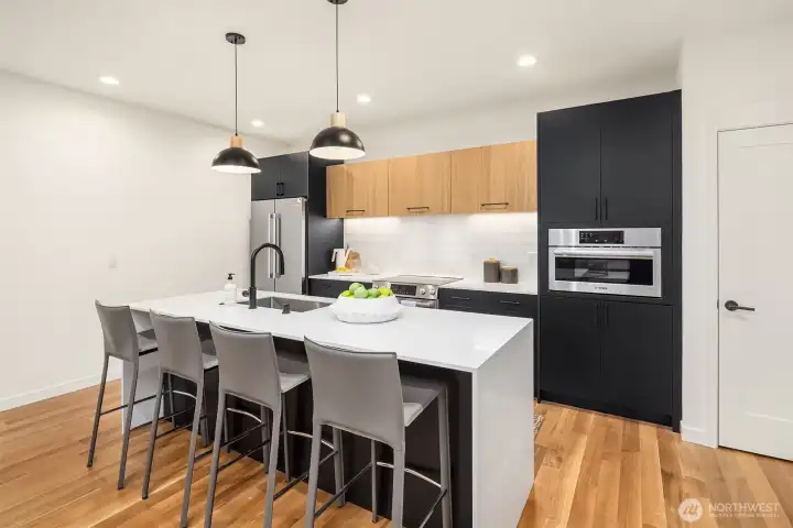 Stunning modern kitchen with large island