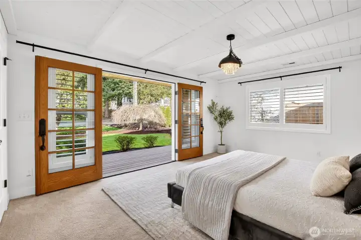 Secondary bedroom has French doors and an ensuite Full bathroom