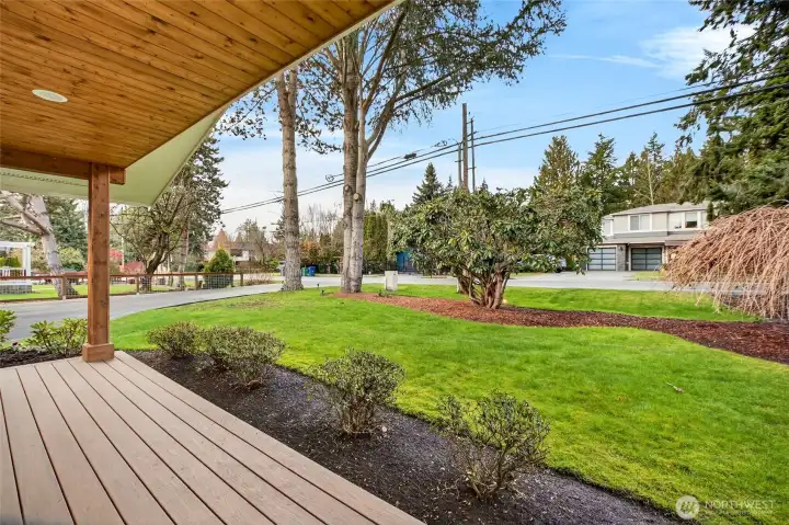 Custom built trex porch off of secondary bedroom