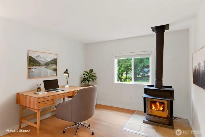 Wood burning fireplace to keep the home warm if the power happens to go out