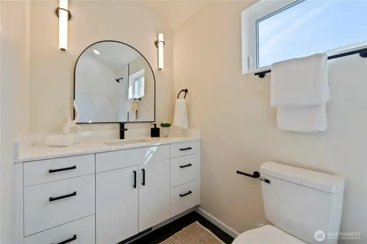 Primary bath on the upper level