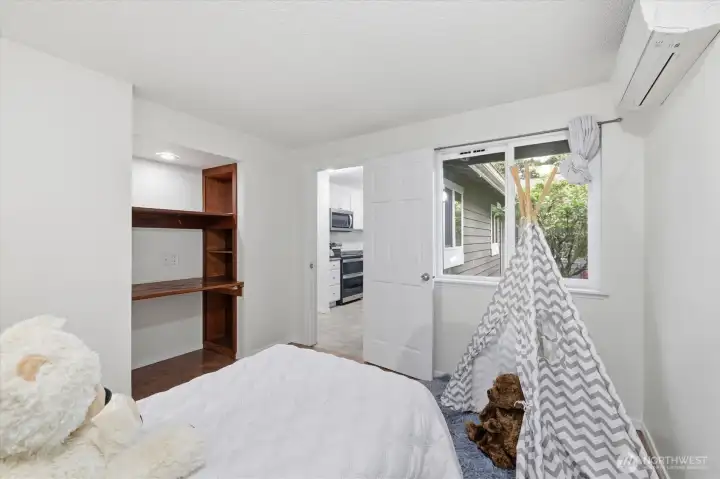 Bright and airy second bedroom.