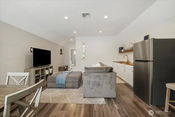 Versatile studio space with bedroom and ¾ bath