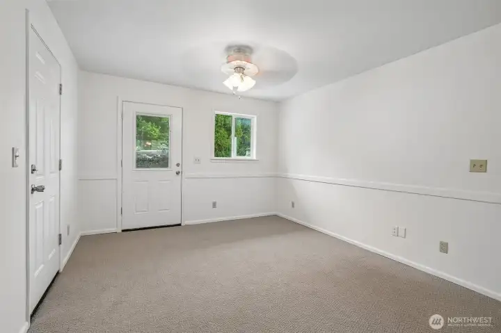 ADU door to back deck and garage