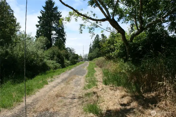 Back to main road from property. Back to main road from property.