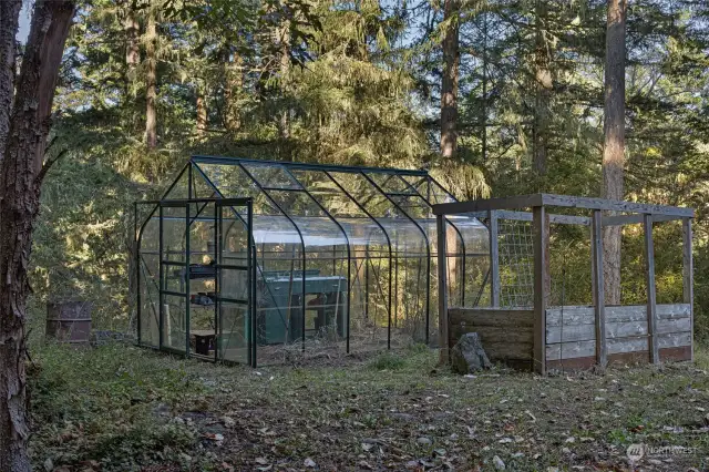 Greenhouse near house.