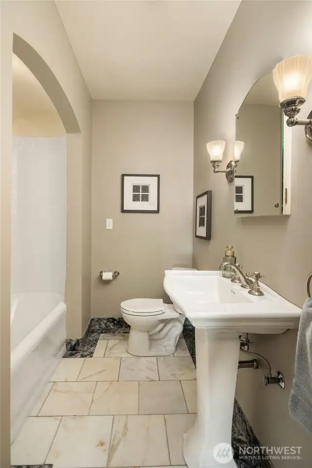 Full main floor bath. If you wanted a bed/bath on the main floor, you could easily convert the office/den back into a bedroom.