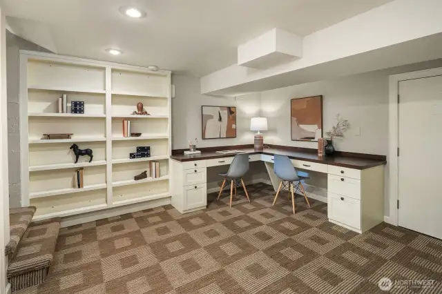 Lower level study/hobby area