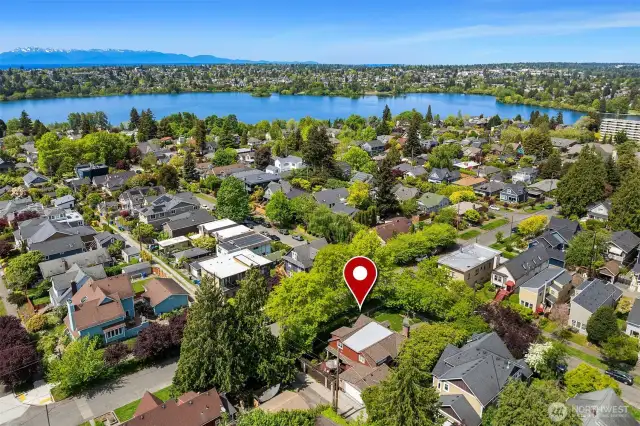 In the heart of Green Lake, just blocks to the lake, restaurants, shopping, cafes and light rail.