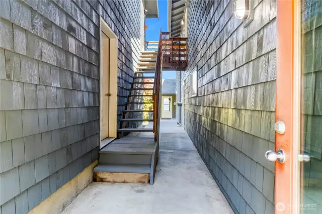 Stairs lead to studio/office and to the upstairs Rec Room.