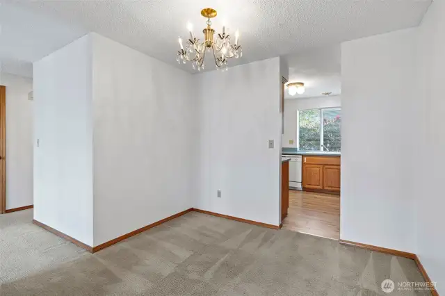 Dining area adjacent to the living room