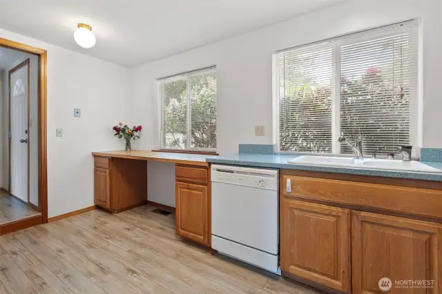 Kitchen is off the front entry
