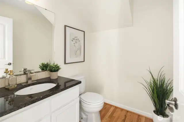bathroom on main level next to garage