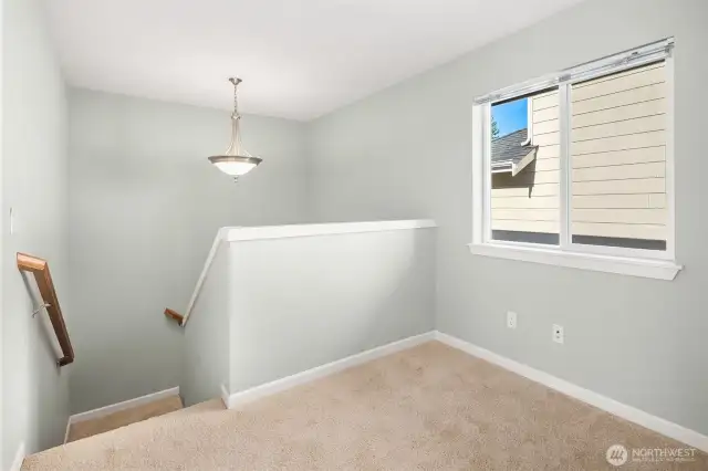 upstairs nook could be used for desk/computer area or reading nook.