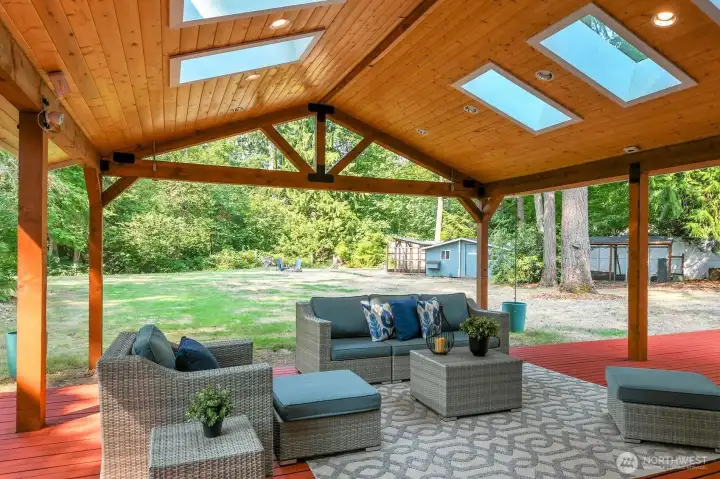 Take the party outside, whether the sun is out OR the forecast calls for rain.