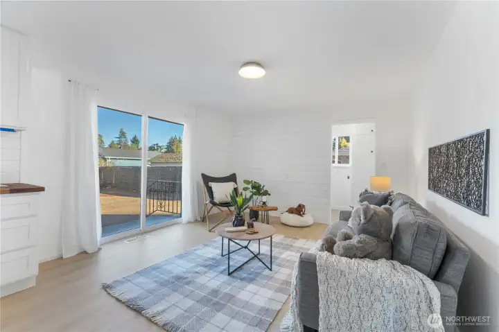 Slider leads to huge, fully fenced back yard