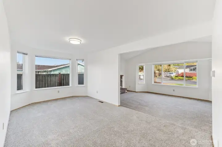 View of dining room looking into the living room.