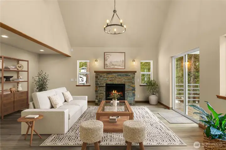 Open floor plan - Virtually staged
