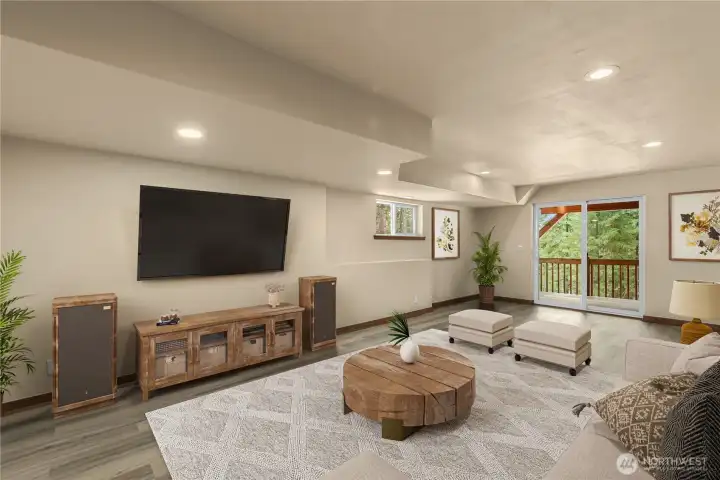 Bonus space - media, recreation, game room (virtually staged)