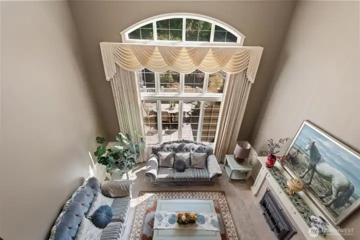 view of living room from bridge