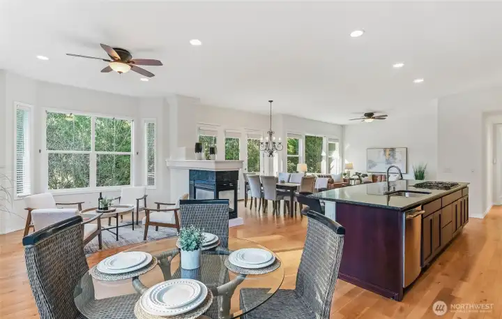 Enjoy the forest views from the great room.