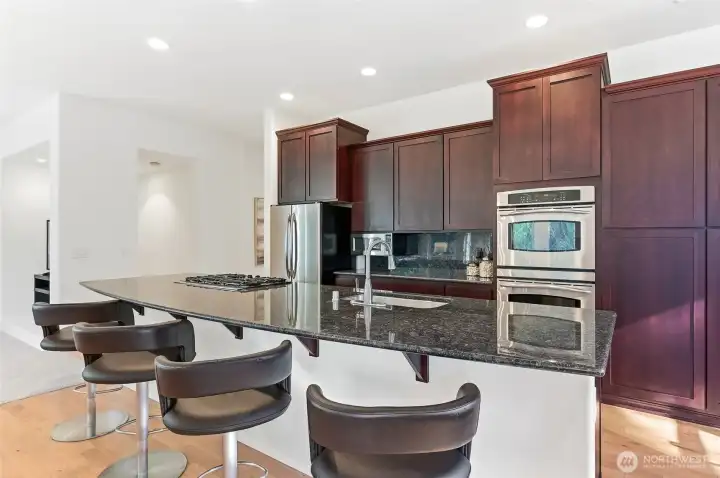 Counter seating for four.