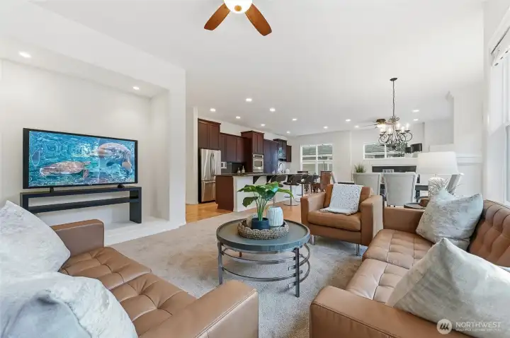 Nice sized media niche for a very large TV.