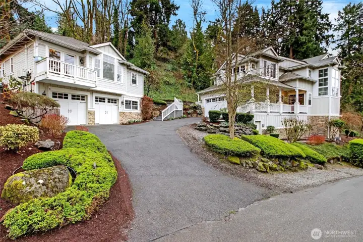 Main house and guest cottage, each with separate 2 car garages