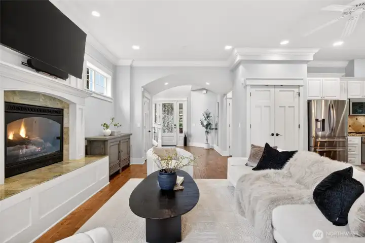 Living room with gas fireplace