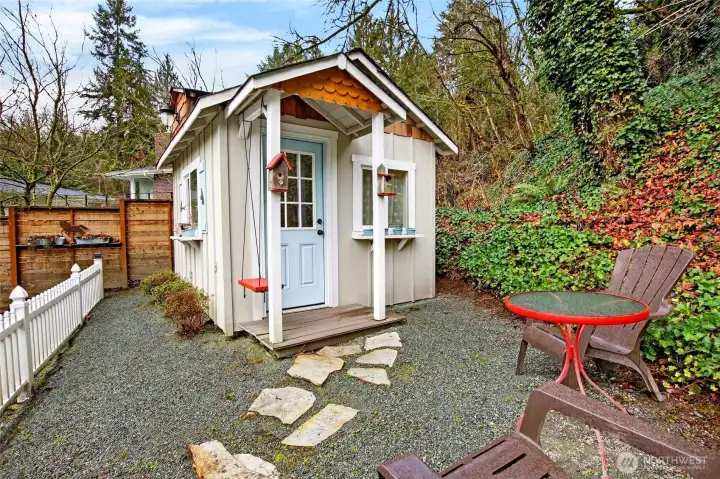 Custom built children's playhouse with electricity