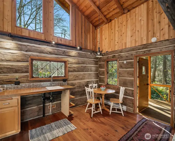 High windows for great light-filled space.