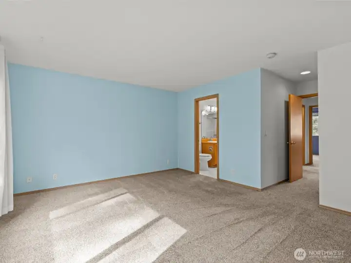 Generously sized primary suite.