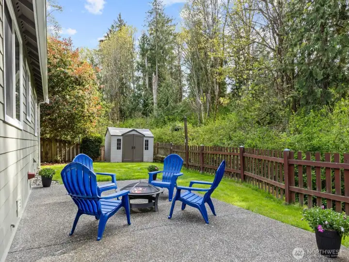 Out back, you'll enjoy the privacy of the greenbelt.