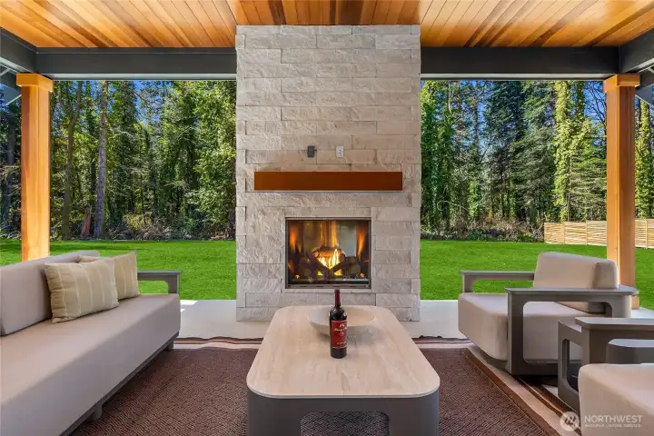 CVG wrapped posts frame covered back patio