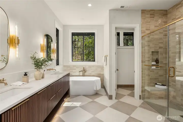 Corner soaking Tub