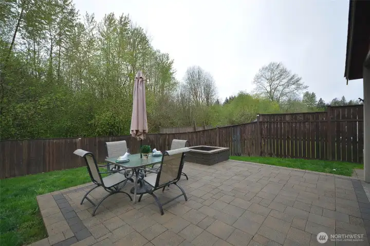 You’ll love the expansive patio pavers, offering plenty of space for outdoor entertaining and gatherings.