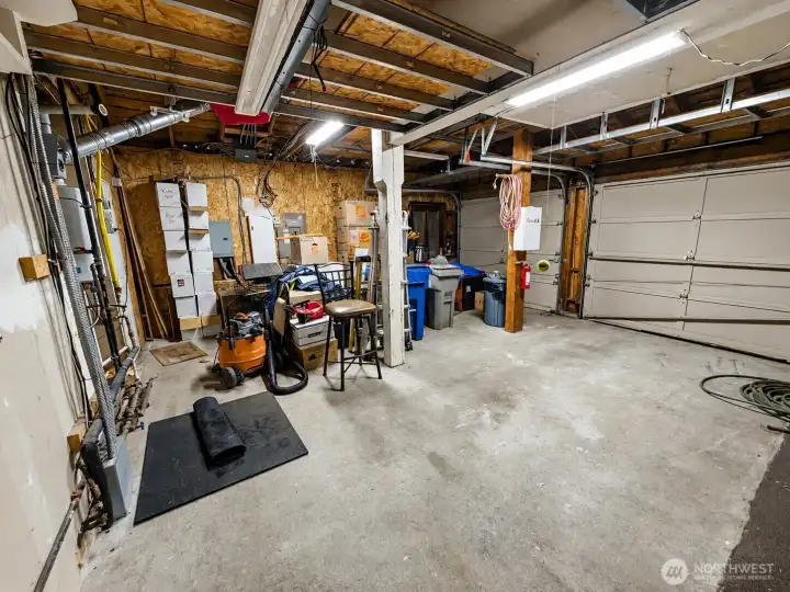 Attached 3-car garage.