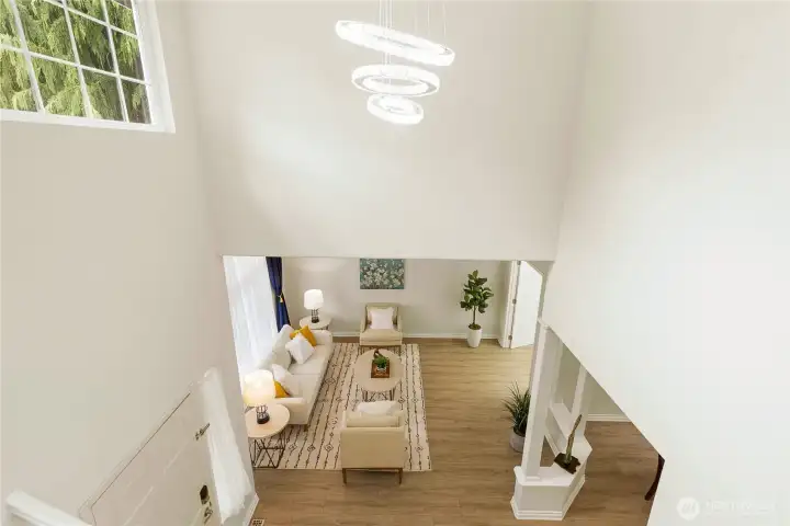 Great room seen from the mezzanine