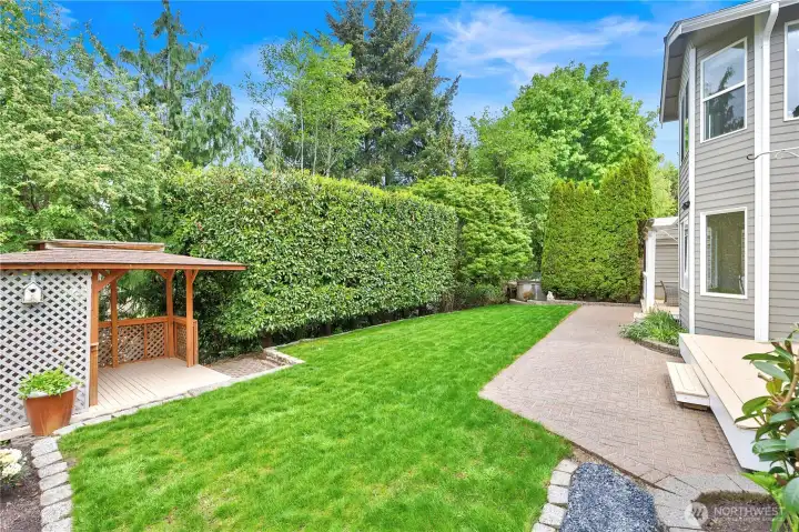 Private back yard adjoining the preserved area