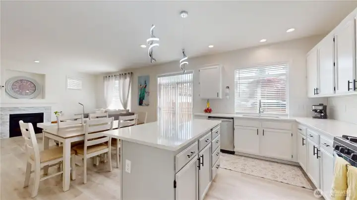 Quartz countertop  and island