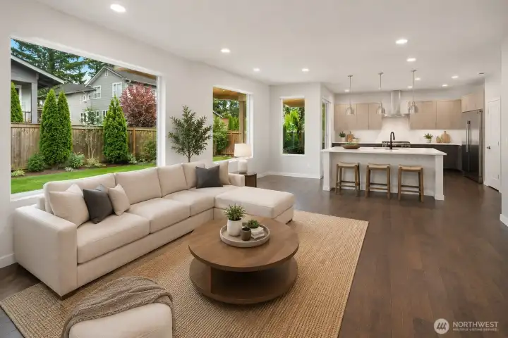 Virtually Staged Family Room
