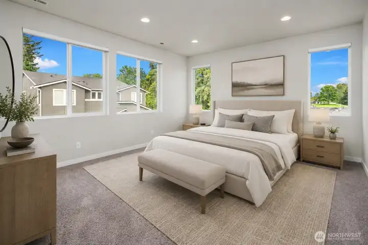 Virtually Staged Primary Suite