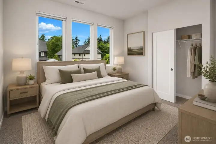 Virtually Staged Upper Bedroom 1