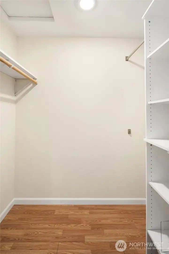 One of two primary suite closets One of two primary suite closets