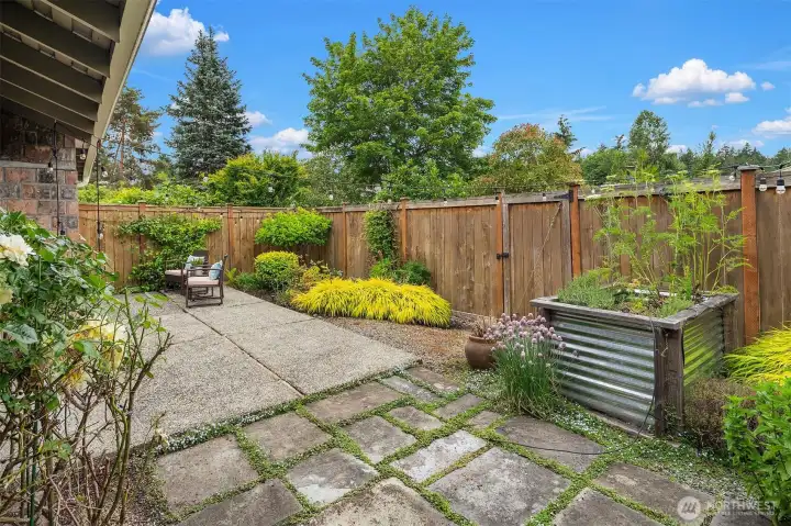 Backyard is great for a garden Backyard is great for a garden