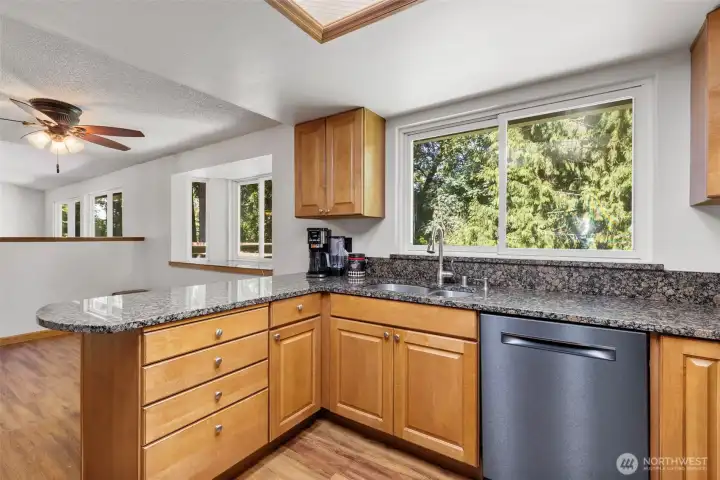 Another look from kitchen to the living room. Another look from kitchen to the living room.